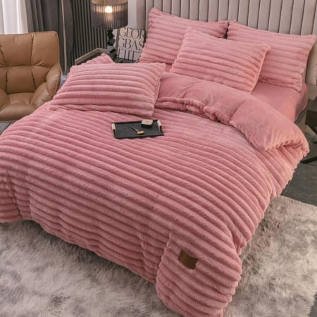 Lenjerii pat Cocolino - Lenjerie de pat Cocolino Blanita de Iepure Premium Roz 4Piese Jojo Home