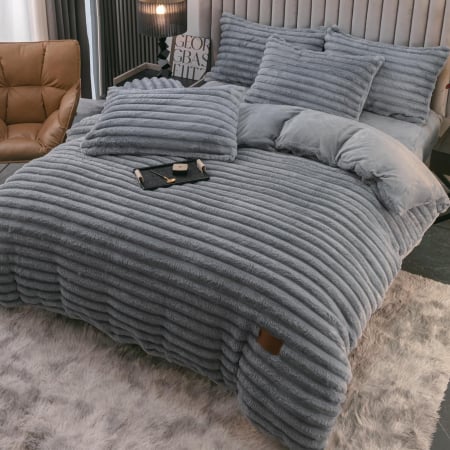 Lenjerii pat Cocolino - Lenjerie de pat Cocolino Premium Gri 4Piese Jojo Home