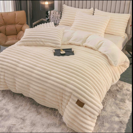 Lenjerii pat Cocolino - Lenjerie de pat CocolinoBlanita de Iepure Premium Ivoire 4Piese Jojo Home