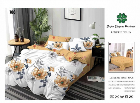 Lenjerii de pat - Lenjerie Finet 6 Piese Super Elegant Pucioasa