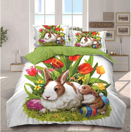 Lenjerii Colectia de Paste - Lenjerii de Paste Deosebite , Finet 6 Piese, Iepuras si Oua Pictate ,Verde, Super Elegant Pucioasa