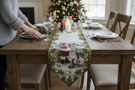 Fete de masa - Napron decorativ cu motive de Craciun