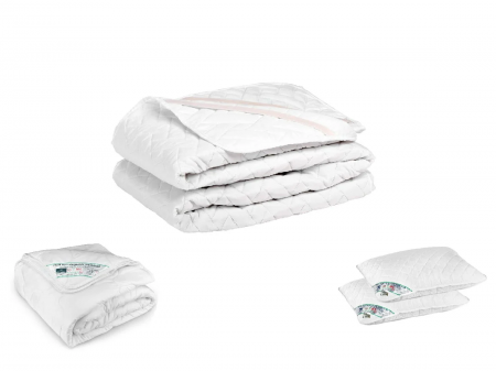 Set pilota cu perne - Pachet 1 Protectie pentru saltea HypoallergenicMed, 140x200 + Pilota de vara HypoallergenicMed, 150x200 + 2 Perna HypoallergenicMed, 50x70