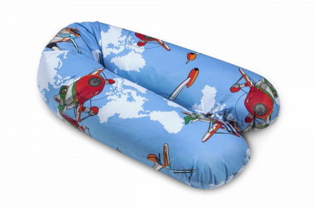 Mama si copilul - Perna 3 in 1 SomnArt de gravida si alaptare, model aviator