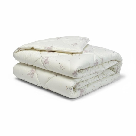 Pilota Lana Naturala pat Dublu , 210 x 230 cm, Umplutura 400g/mp, 100 % Lana, invelis din microfibra, nivel de caldura ridicat, Bej [1]