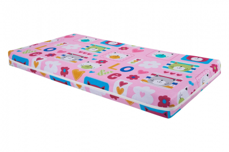 Mama si copilul - Saltea cu memorie Somnart Memory 70x140, înălțime 10 cm, pentru bebeluși și copii, husă impermeabilă, fermitate medie, model flori