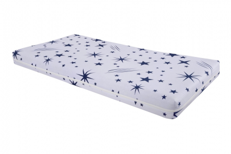 Mama si copilul - Saltea cu memorie Somnart Memory 70x140, înălțime 10 cm, pentru bebeluși și copii, husă impermeabilă, fermitate medie, model steluțe