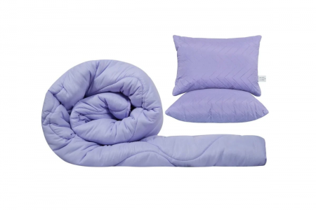Set pilota cu perne - Set SomnART gama Coral, Pilota 200x220 cm si 2 perne 50x70 cm Lavander