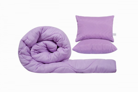 Set pilota cu perne - Set SomnART gama Coral, Pilota 200x220 cm si 2 perne 50x70 cm Orchid