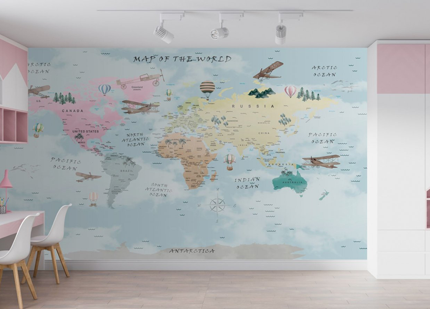 Fototapet fara imbinari Map Of The World