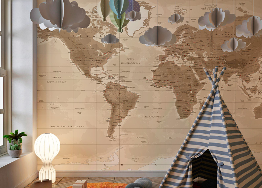 Fototapet fara imbinari Old World Map