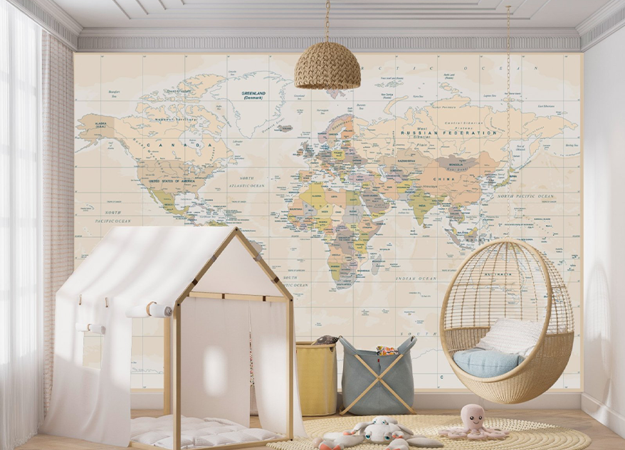 Fototapet fara imbinari Bright Old Map