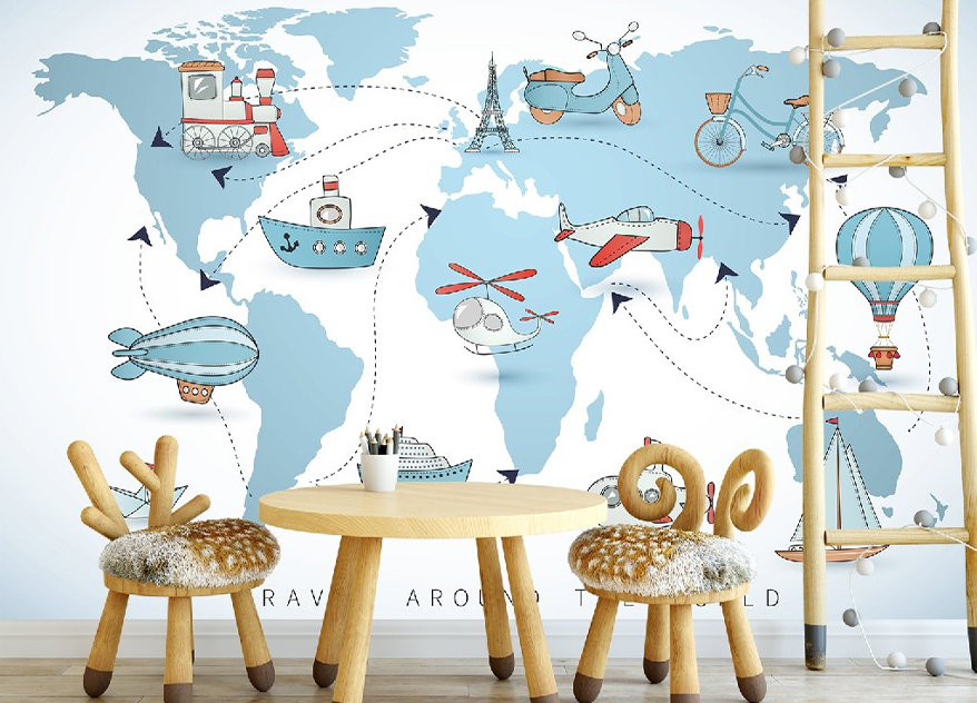 Fototapet fara imbinari World Tour Map