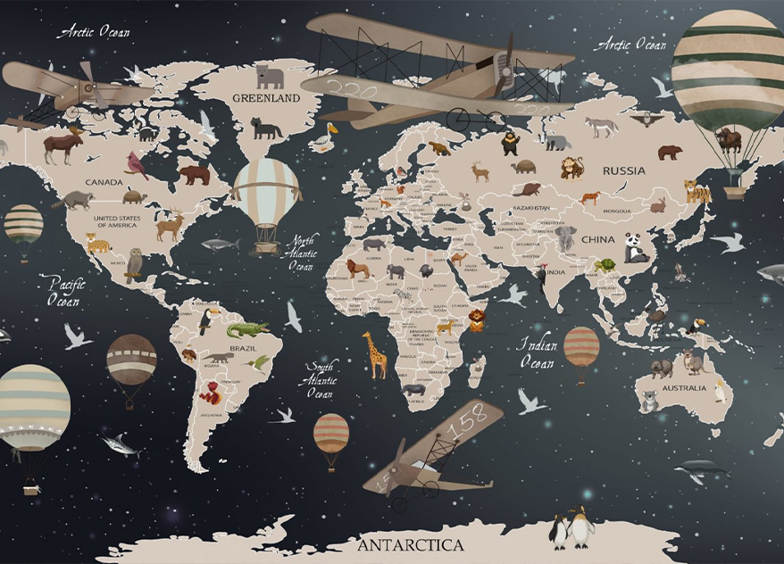 Fototapet fara imbinari Map Of The Dark Night