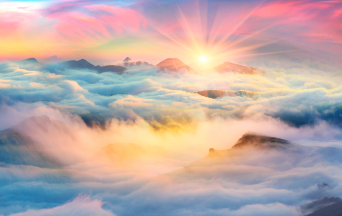 Fototapetfara imbinari Morning Dawn Above The Clouds [2]
