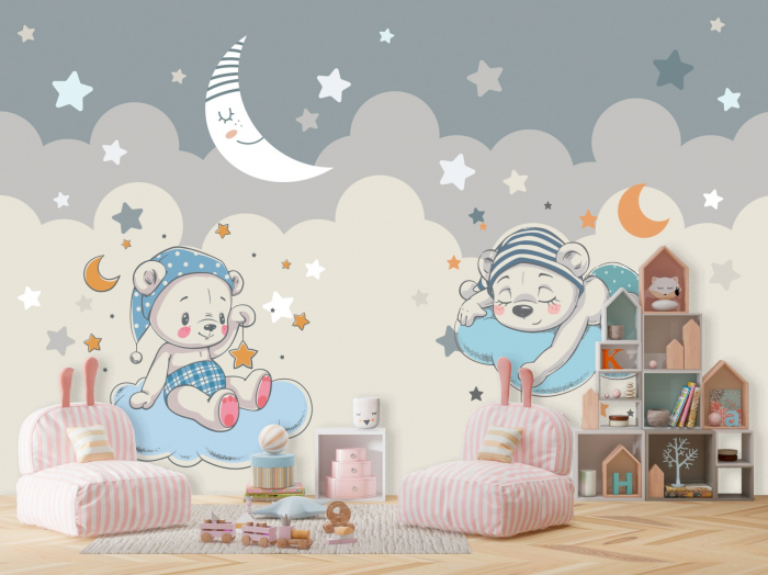 Fototapet fara imbinari  Dream Teddy Bear On The Cloud [2]