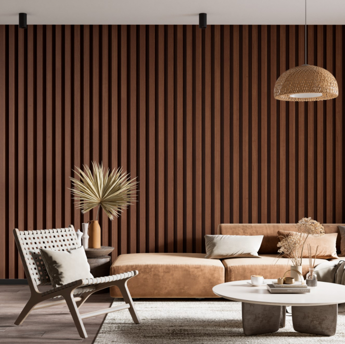 Fototapet fara imbinari Vertical Wooden Slats Texture For Interior [3]