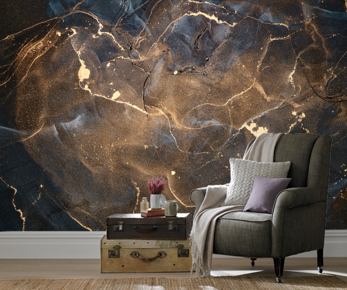 Fototapet fara imbinari Dream Black Galaxy Fluid Art [2]