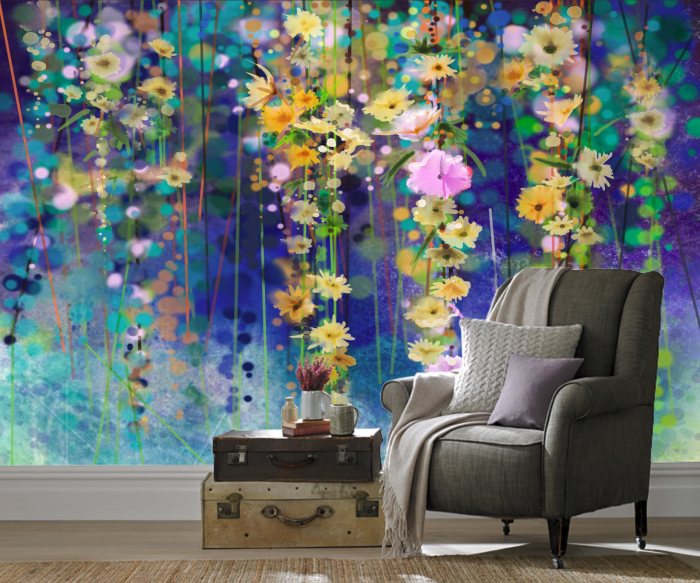 Fototapet fara imbinari Dream Painted Flowers [2]