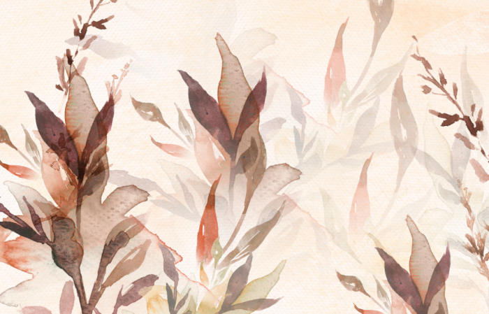Fototapet fara imbinari Watercolor Leaves [3]