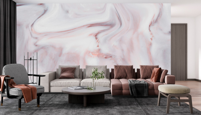 Fototapet fara imbinari Pink Grey Marble [2]