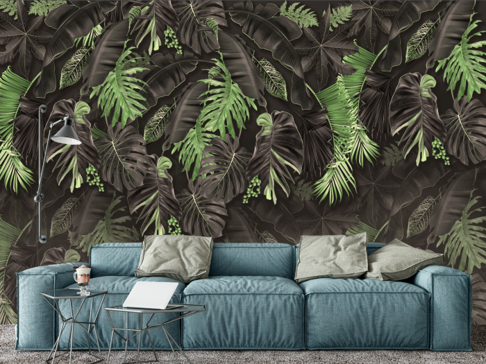 Fototapet fara imbinari Dream Dark Amazon Leaves [2]