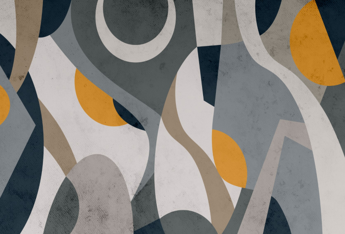 Fototapet fara imbinari Abstraction With Yellow Accent [2]