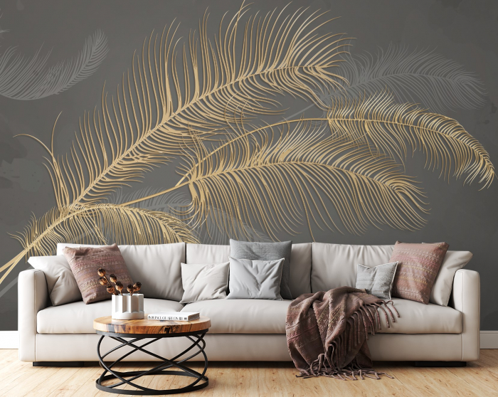 Fototapet fara imbinari  Luxury Feather Gold [2]