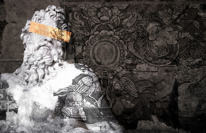 Tablou Zeus mock-up in camera / model [2]