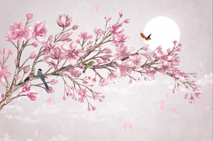 Tapet fara imbinari Aquarelle Magnolia [4]