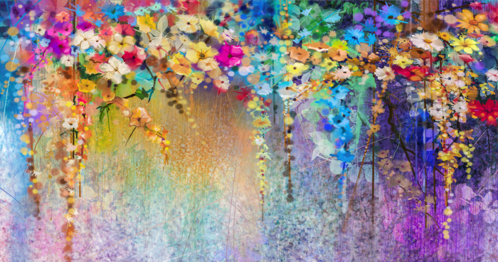 Tablou Rainbow Spring Flowers [2]
