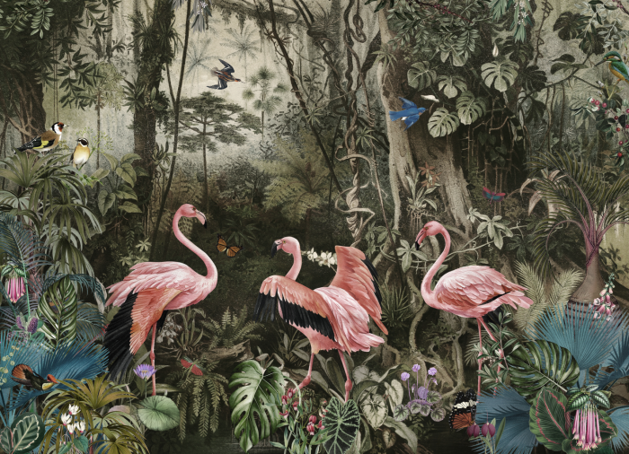 Fototapet fara imbinari Flamingo Home [3]