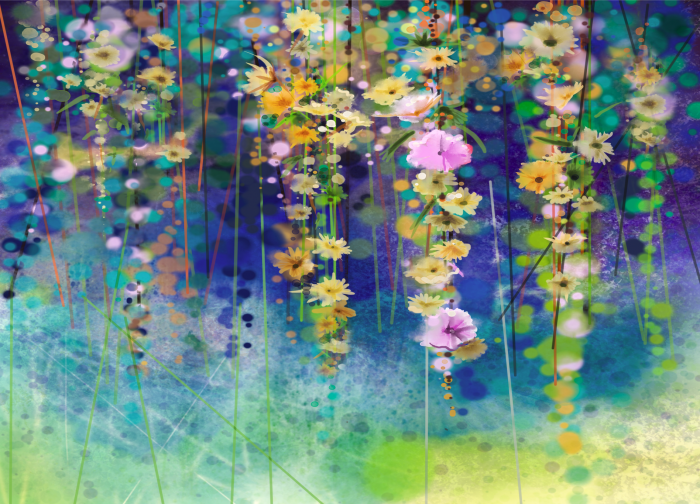 Fototapet fara imbinari Dream Painted Flowers [3]