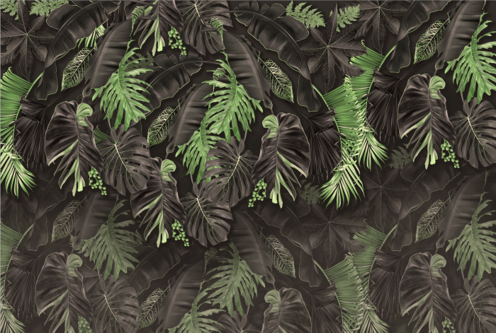 Fototapet fara imbinari Dream Dark Amazon Leaves [3]