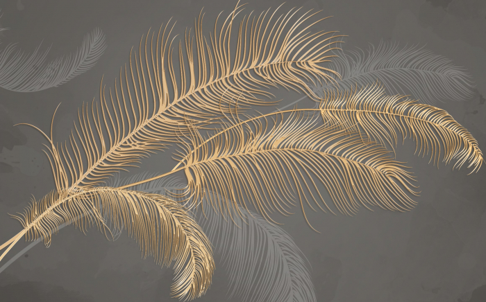 Fototapet fara imbinari  Luxury Feather Gold [3]