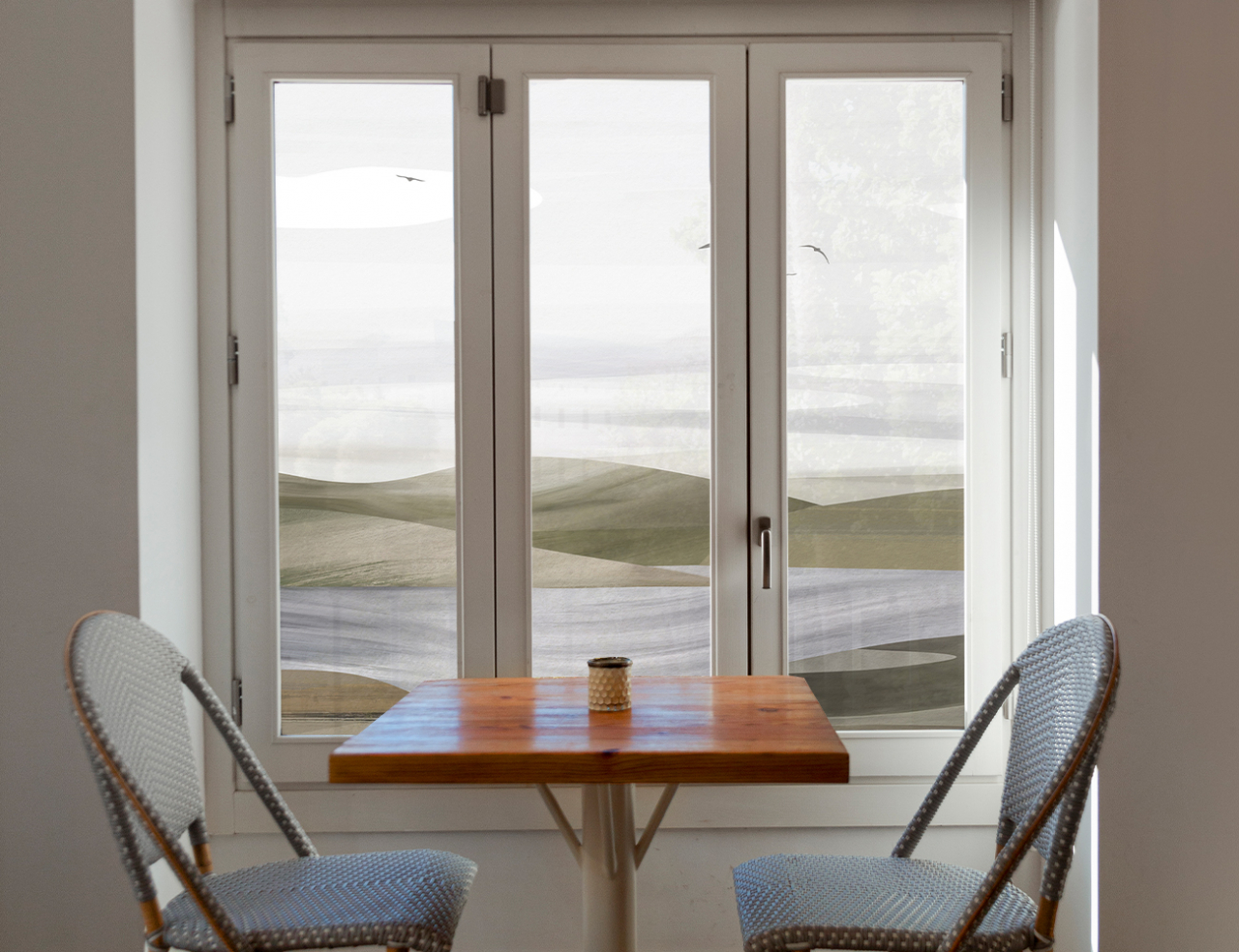 Autocolant Geam Imprimat - Pictura Valuri Abstracte [2]