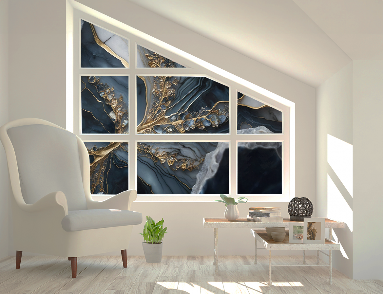 Autocolant Geam - Marmura Abstracta [5]