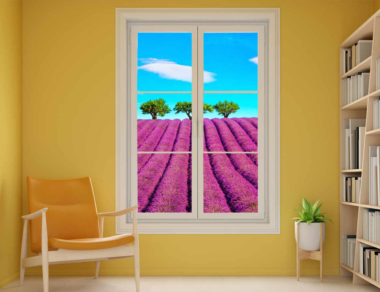 Autocolant Geam - Peisaj Campie Flori [3]