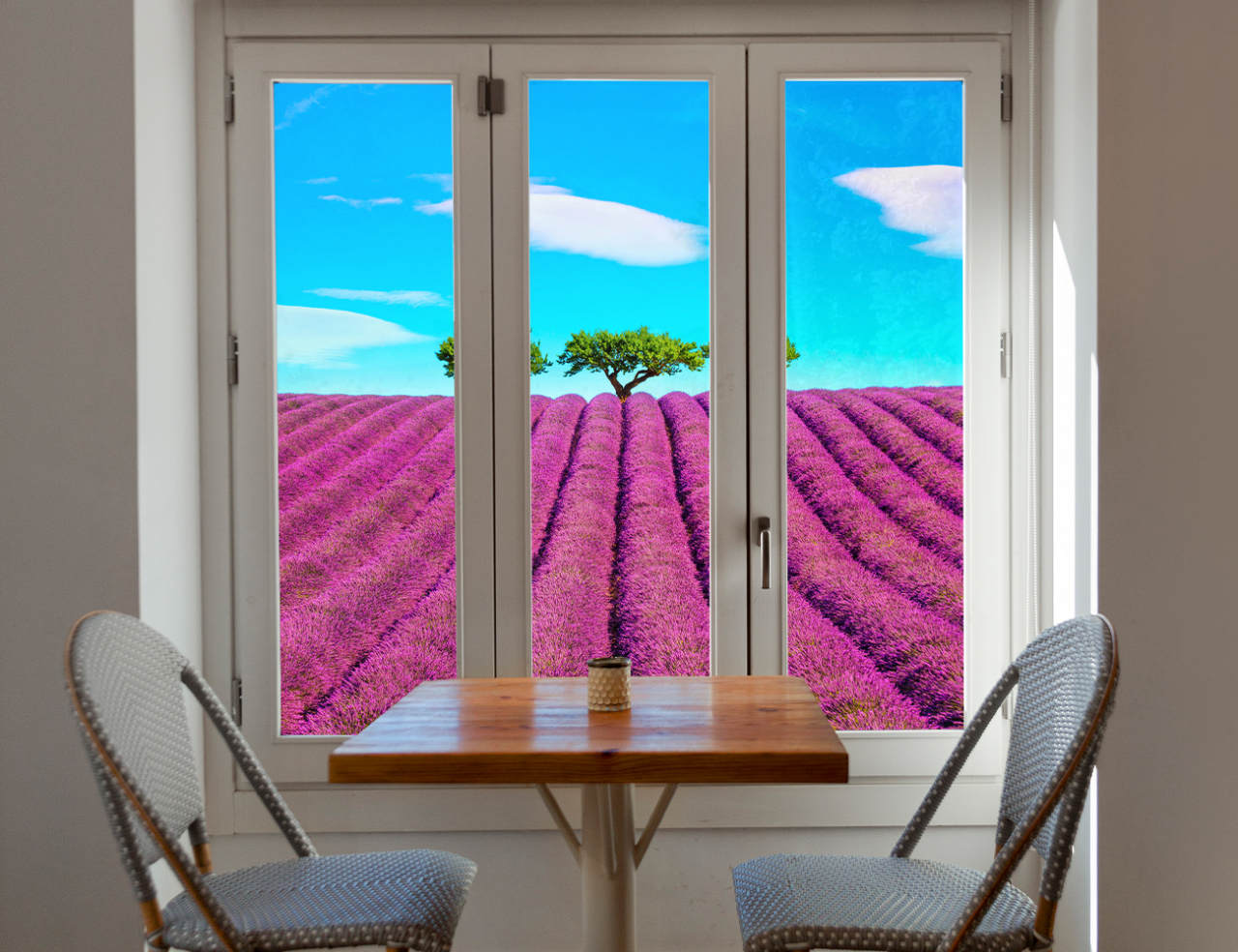 Autocolant Geam - Peisaj Campie Flori [2]