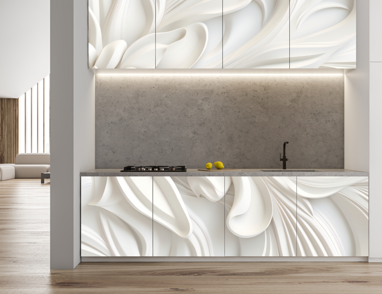 Autocolant orice tip de Mobila - Basorelief Floral [2]