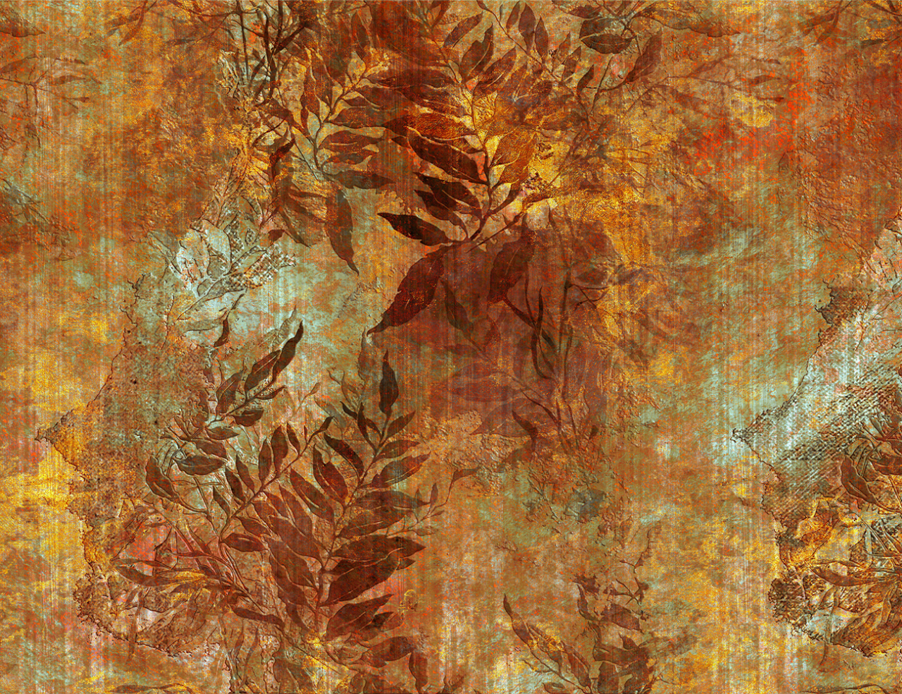 Autocolant Mobila - Frunze Abstracte Orange [4]