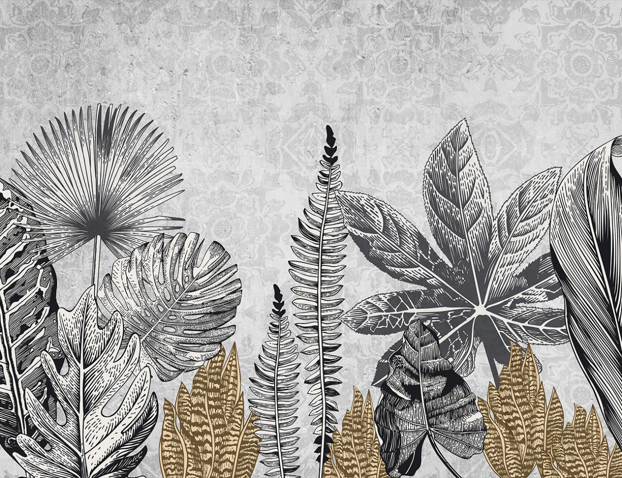 Folie Autocolanta Geam - Black and White Tropical [3]