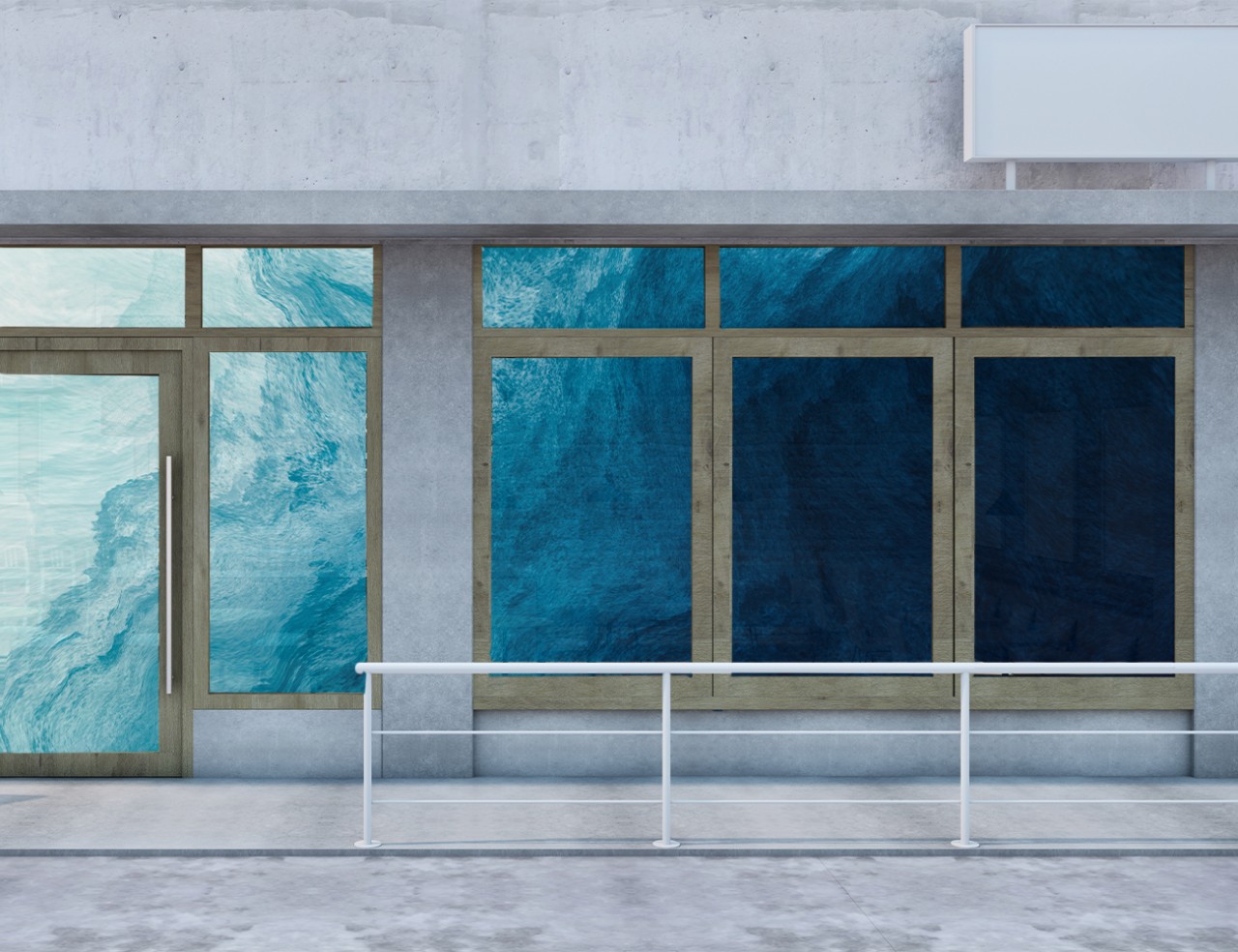 Folie Autocolanta Geam - Blue Abstract [2]