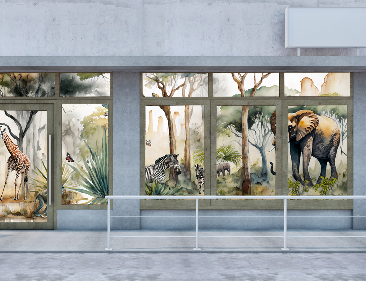 Folie Autocolanta Geam - Watercolor Jungle [3]