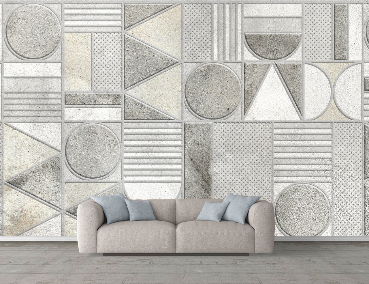 Fototapet 3D Living si Dormitor - Contrast Geometric [2]