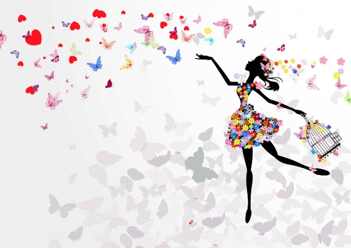 Fototapet Butterfly Girl Dream Fantasy [2]