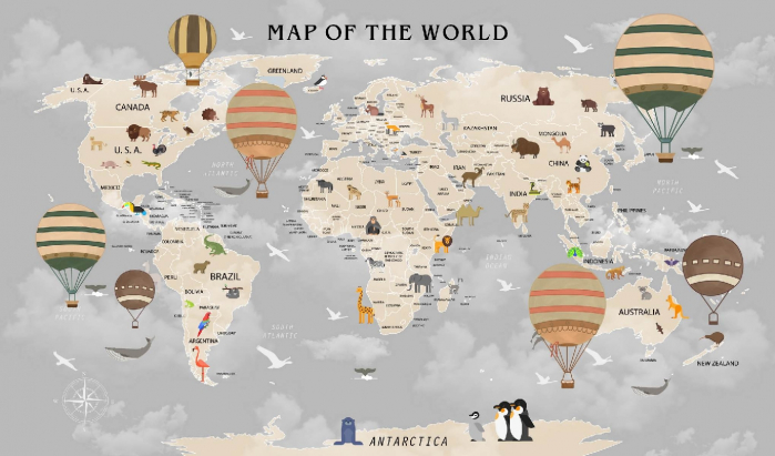 Fototapet fara imbinari Dream Conquering The World In Balloons [3]