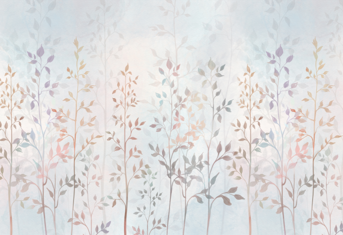 Fototapet fara imbinari Delicate Watercolor Leaves [3]