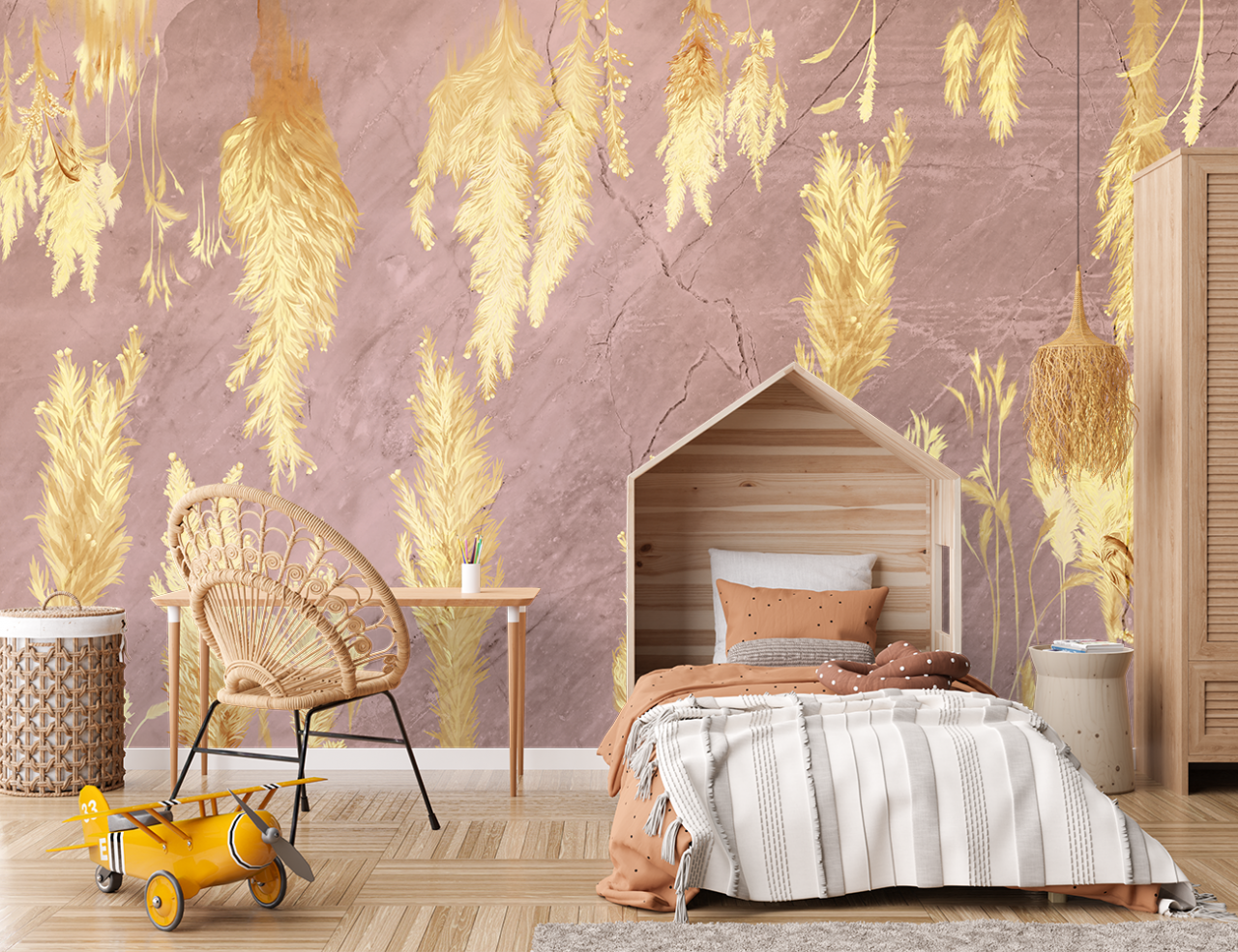 Fototapet Exclusive Art - Golden Feathers [2]