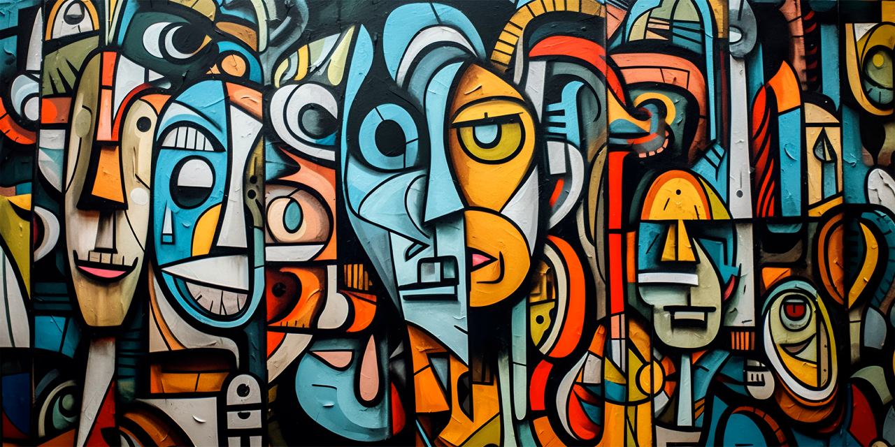 Fototapet fara iimbinari graffiti colorat abstract [4]